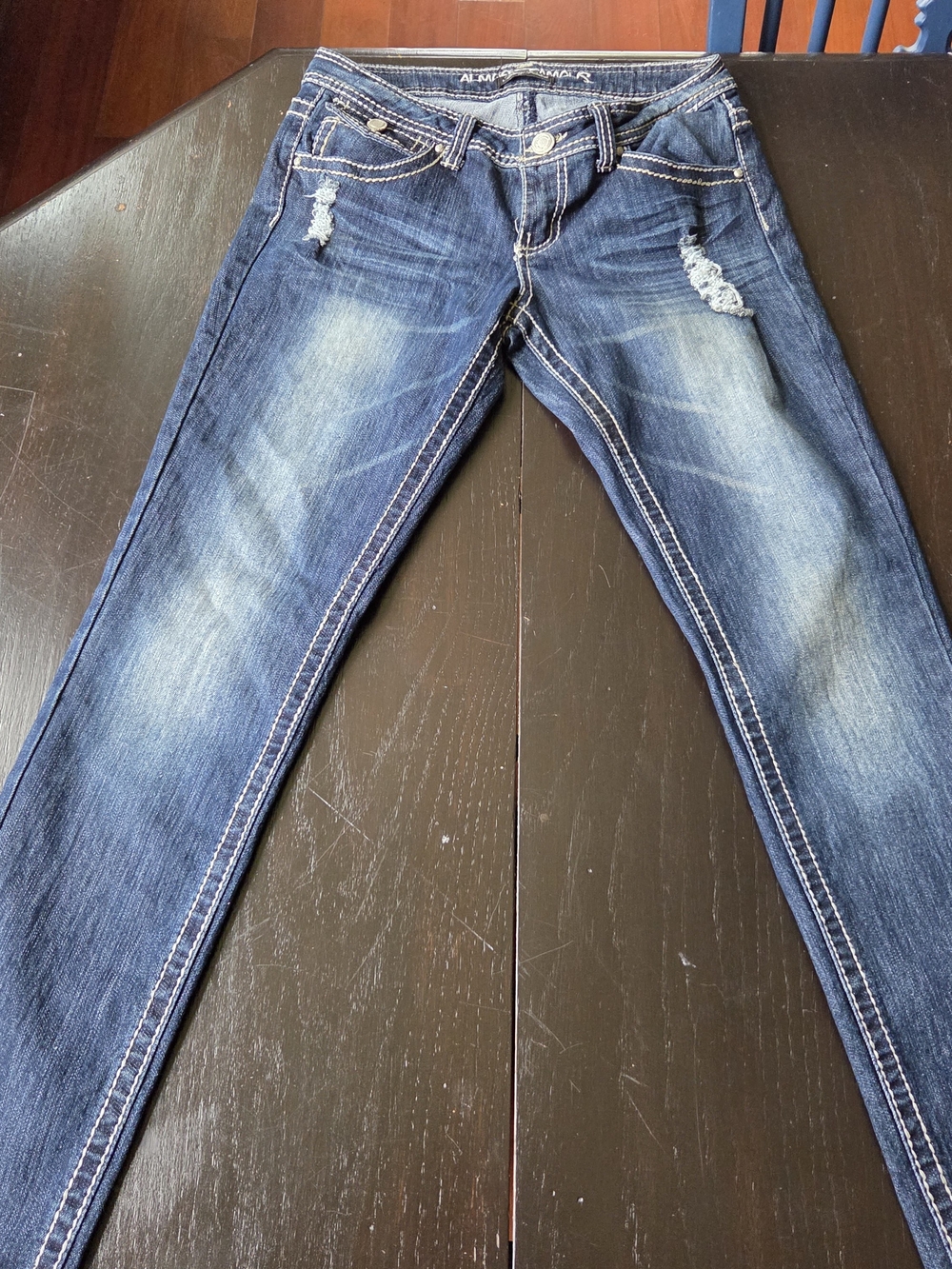 Almost Famouse Women’s Distressed Blue Skinny Jeans